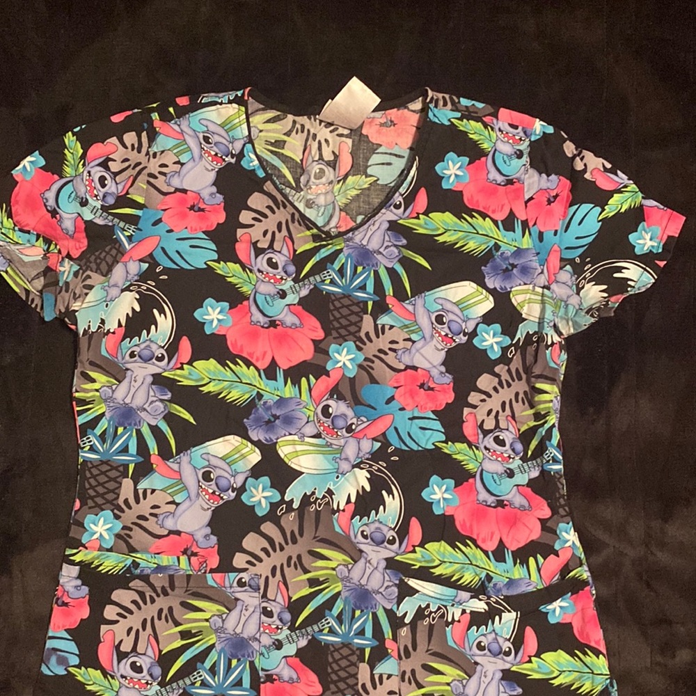 Stitch from Lilo & Stitch Scrub top